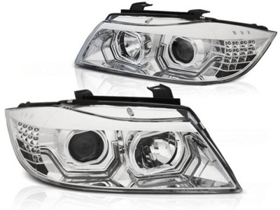 ФОНАРИ ПЕРЕДНЯЯ BMW E90/E91 05-08 3D AE LED (СВЕТОДИОД ) CHROME