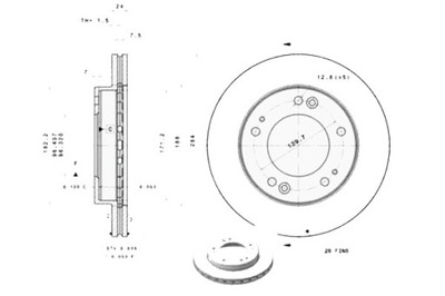 ДИСКИ ТОРМОЗНЫЕ ТОРМОЗНЫЕ BREMBO 0K01133251D 0K01133251E K0