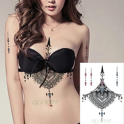 Waterproof Temporary Tattoo Sticker sexy on body back big crown tatto