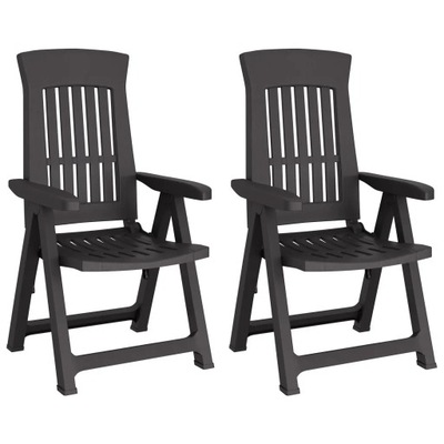 Rozkładane krzesła ogrodowe, 2 szt., antracytowe