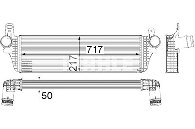 MAHLE INTERCOOLER AUŠINTUVAS ORO ĮSIURBIMO VW MULTIVAN V 