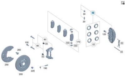 Оригінальний супорт гальмівний правий перед mercedes amg w167 фото №1