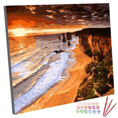 Zestaw Obraz Do Malowania MALOWANIE PO NUMERACH Na Ramie Plaża 40x50 cm