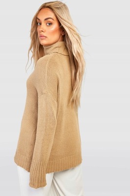 Boohoo tdd sweter golfem beżowy z dzianinowy 46 NG6