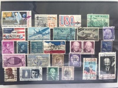 Zestaw znaczków na karcie transportowej USA