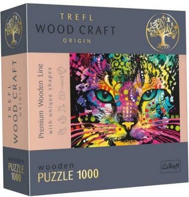 Puzzle drewniane 1000 Kolorowy kot TREFL