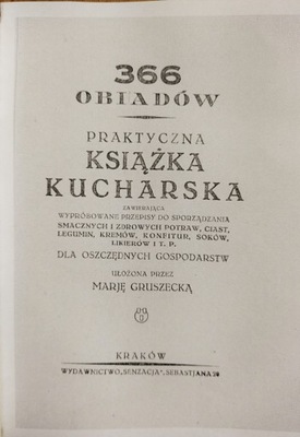 366 obiadów praktyczna książka kucharska GRUSZECKA