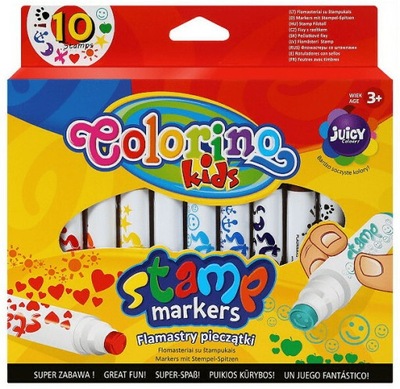 Flamastry colorino kids pieczątki 10 kolorów