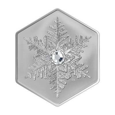 Srebrna moneta 20 CAD Śnieżynka z kryształem 2023