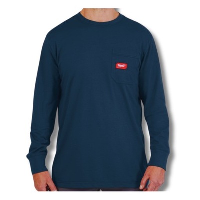 Milwaukee Rozm L T-shirt z kieszenią długi rękaw niebieska