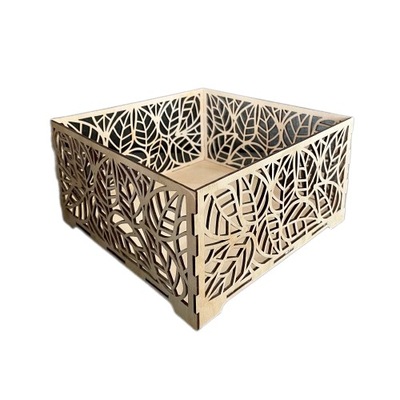 Pudełko drewniane przybornik ażurowy DECOUPAGE