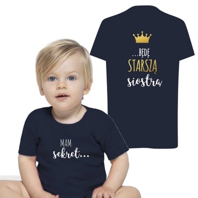 KOSZULKA BĘDĘ STARSZĄ SIOSTRĄ BODY T-SHIRT r 86