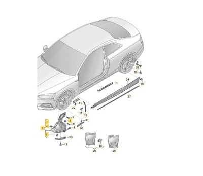 SPOILER RUEDAS DERECHA PARTE DELANTERA AUDI A5 8W6853888M  