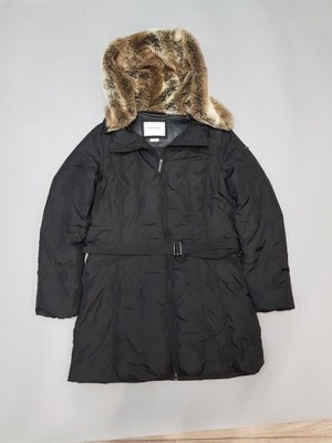 GEOX RESPIRA damska zimowa kurtka z kapturem futerko puch 42 XL