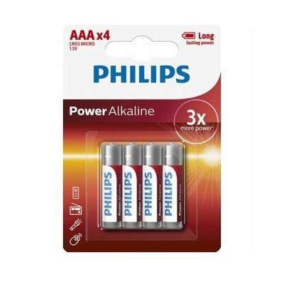 BATERIA BATERIE PHILIPS ALKALINE LR03 AAA 4 SZT