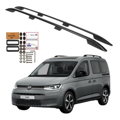 Рейлінги дахові volkswagen caddy ford transit connect long 2020- чорні фото №1