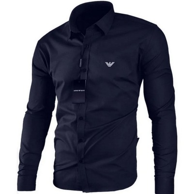 KOSZULA EMPORIO ARMANI SLIM FIT GRANATOWA L