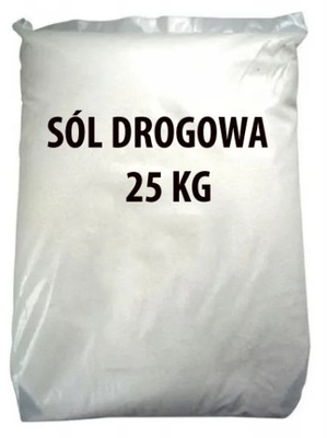 SÓL DROGOWA NA DROGI CHODNIKI PODJAZDY Z ANTYZBRYLACZEM NaCl GOŁOLEDŹ 25 KG