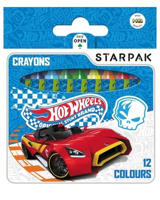 KREDKI WOSKOWE ŚWIECOWE HOT WHEELS 12 KOLORÓW