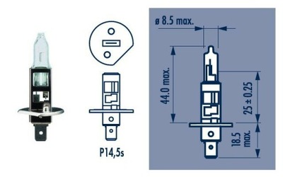 ŻARÓWKA 12V H1 55W P14.5S LONG LIFE 1- SZT NARVA