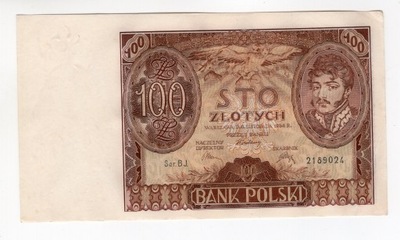 100 złotych 1934 Ser. BJ.