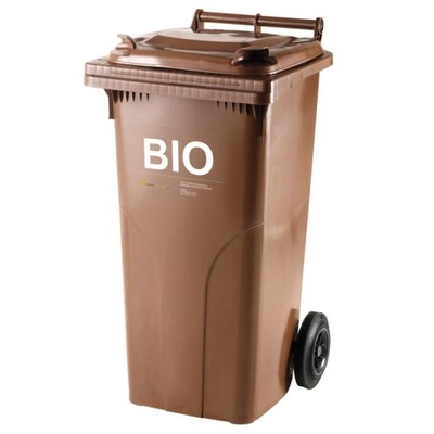 Kosz Pojemnik 120l na odpady śmieci Brązowy Bio