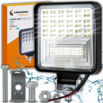 HALÓGENO IP 65 FARO EN FUNCIONAMIENTO RETROVISOR DIOPARA LUMINOSO LED 12V PARA CIAGNIKA TRAKTORA 16W  