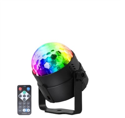 Kula dyskotekowa oświetlenie LED z pilotem czarna
