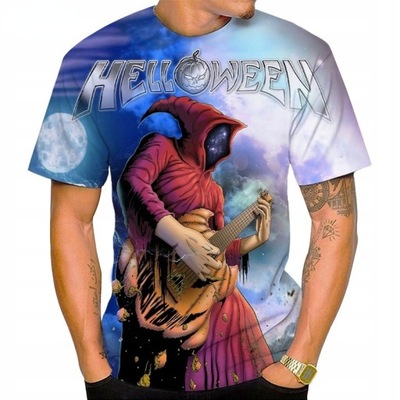 Nowa męska koszulka z nadrukiem 3D Helloween
