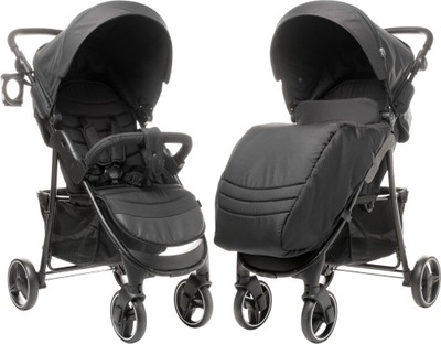 4BABY RAPID Wózek Spacerowy Spacerówka do 22kg Black