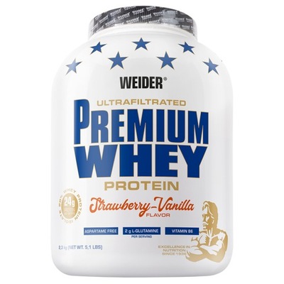 Białko Weider Premium Whey 2.3 kg | Truskawka-Wanilia