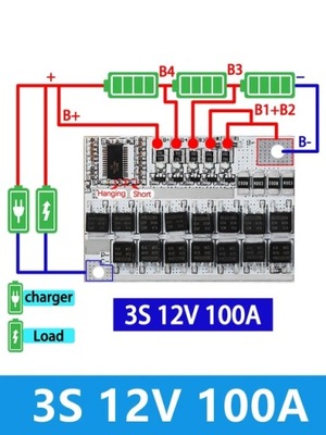 3S/4S/5S BMS 12V 16.8V 21V 3.7V 100A LI-ION LMO TRÓJSKŁADNIKOWA КРЫШКА