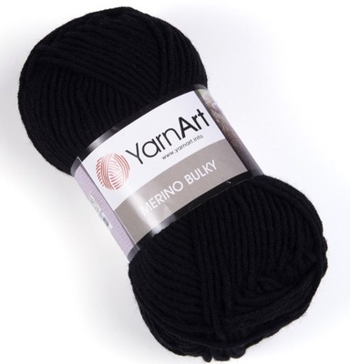 Włóczka YarnArt Merino Bulky kolor 585 Czarny