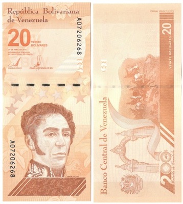 WENEZUELA - 20 BOLIVARES - 2021 - P-117 - UNC