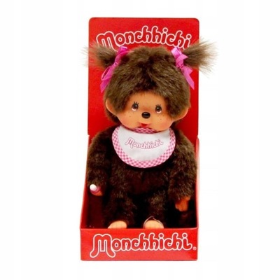 Monchhichi 255550 Małpka dziewczynka w śliniaczku 20 cm