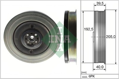 INA 544 0503 10 КОЛЕСО ШКИВ, ВАЛ КОЛЕНЧАТЫЙ КОЛЕНВАЛ VOLVO XC90 ,XC60