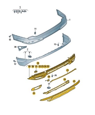 Спойлер заднього бампера audi q7 sline aso фото №1
