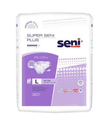 Super Seni Plus pieluchomajtki Large 30 sztuk