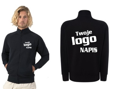 BLUZA ROZPINANA Z WŁASNYM NADRUKIEM NAPIS LOGO S