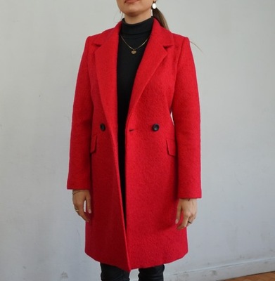 Długi płaszcz zakładany czerwony 40