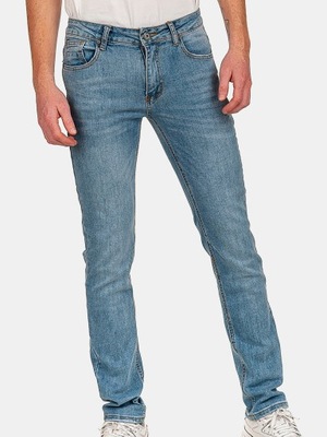 MĘSKIE SPODNIE JEANSOWE JEANS PROSTE niebieskie 35