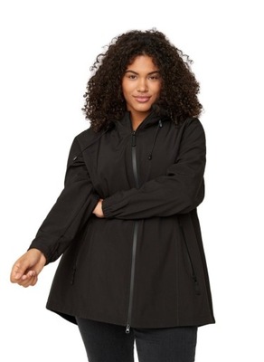 CZARNA KURTKA PŁASZCZ SOFTSHELL ZIZZI PLUS SIZE 383J 52