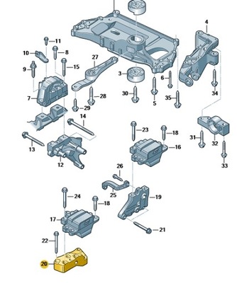 SOPORTES SOPORTE CAJAS IZQUIERDA 1K0199117AM GOLF CON VW  