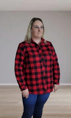 Koszula damska r. XL w kratę flanelowa bawełna