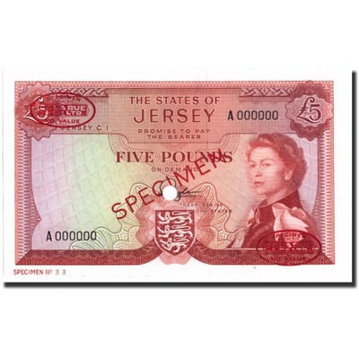 Banknot, Jersey, 5 Pounds, 1963, 1963, Egzemplarz,