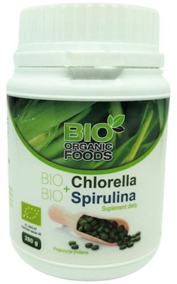 Bio Chlorella + Bio Spirulina 280g około 700 tab. Bio Organic Foods