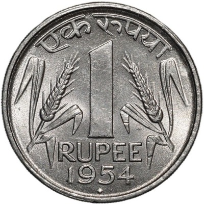 Indie 1 rupia 1954 Piękna