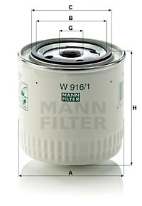 MANN-FILTER W 916/1 FILTRO ACEITES  