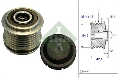 КОЛЕСО ШКИВ ГЕНЕРАТОРА ALFA 535018110