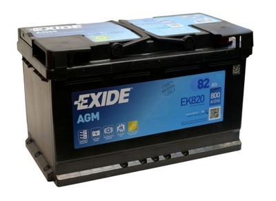 АКУМУЛЯТОР EXIDE СТАРТ-STOP AGM 82AH 800A EK800 NEW МОДЕЛЬ ASSISTANCE EK820